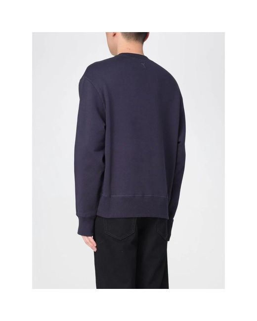 AMI Hoodies & Sweatvesten ,Blauw ,Blauwe Sweatshirt Met Relaxte Pasvorm in het Blue voor heren