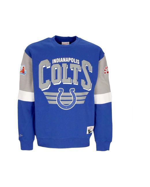 Mitchell & Ness Hoodies & Sweatvesten ,Blauw ,Katoen Indianapolis Colts Crewneck Sweatshirt Nfl in het Blue voor heren