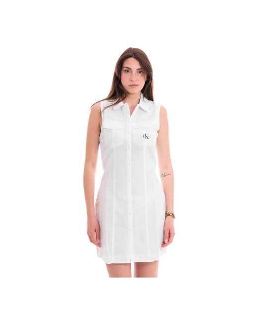 Camicia senza maniche in cotone di Calvin Klein in White