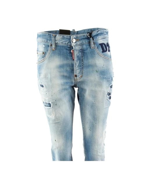 DSquared² Slim-fit blaue skater jeans in Blue für Herren