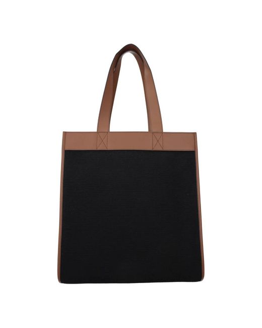 Burberry Black Schwarze Stoff-Schultertasche Vintage-Effekt