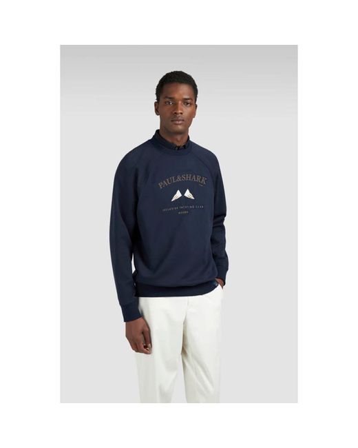 Paul & Shark Bestickter X-Soft Baumwoll-Sweatshirt in Blue für Herren