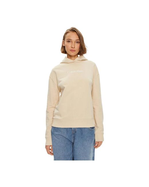 Calvin Klein Natural Logo hero baumwoll-sweatshirt - lässige passform