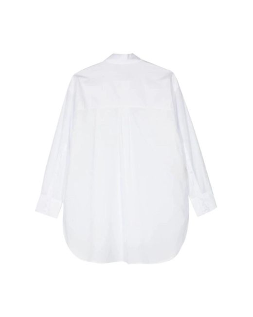 Pinko White Weißes hemd mit besticktem logo