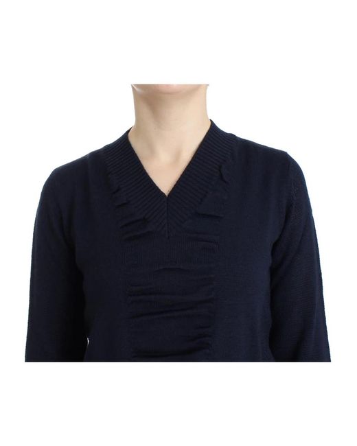 CoSTUME NATIONAL Blue V-neck knitwear