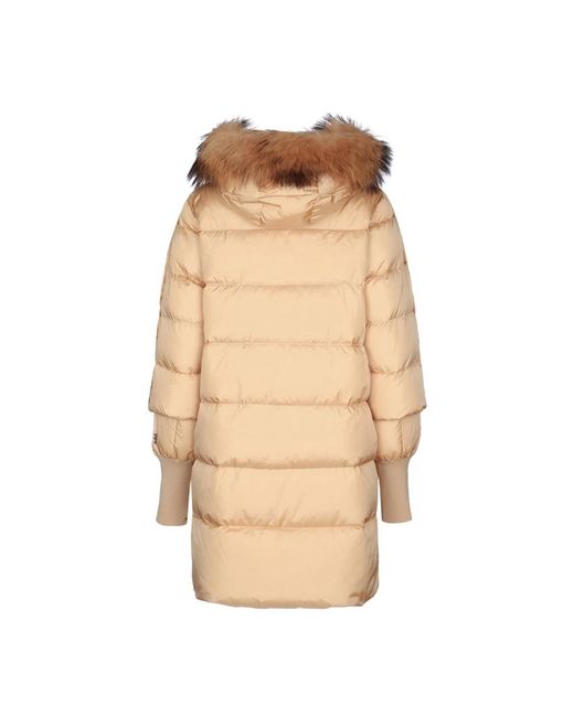 Add Jassen ,Nylon Hooded Nylon Down Jacket in het Natural