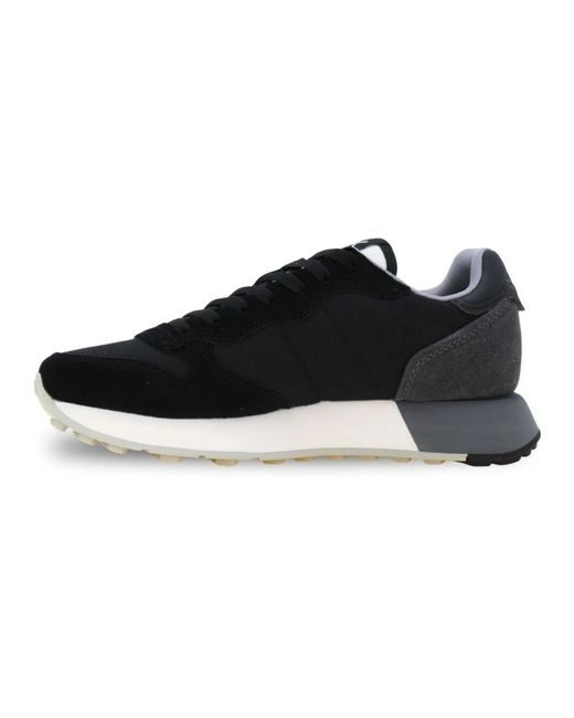 Sun 68 Zwarte Suède Veterschoenen Sneakers in het Black voor heren