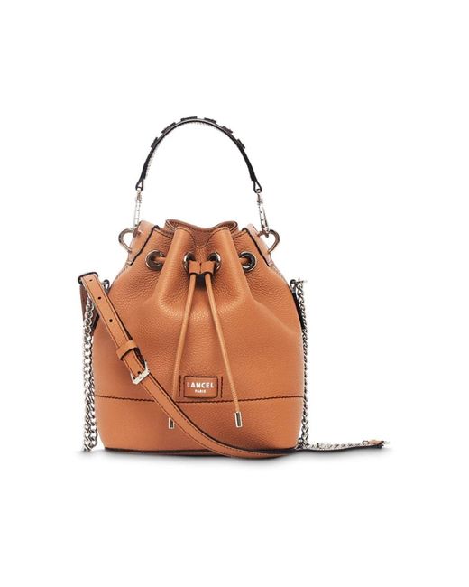 Lancel Brown Braune leder eimer tasche ninon
