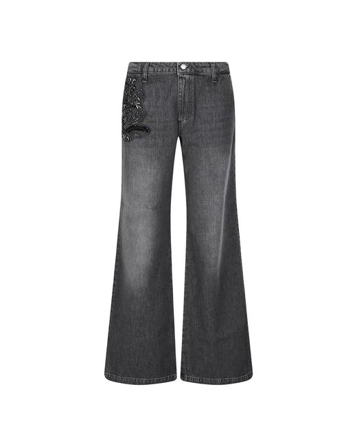 Ermanno Scervino Gray Wide Jeans