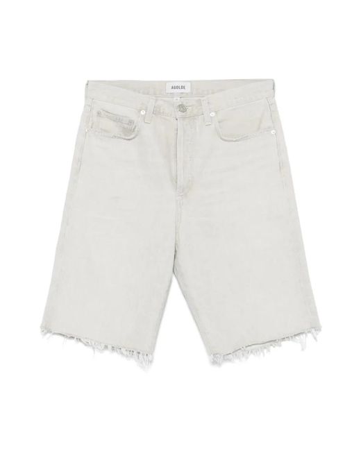 Agolde White Denim Shorts for men