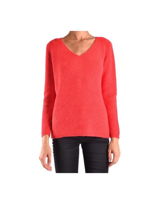 Ermanno Scervino Red V-Neck Knitwear