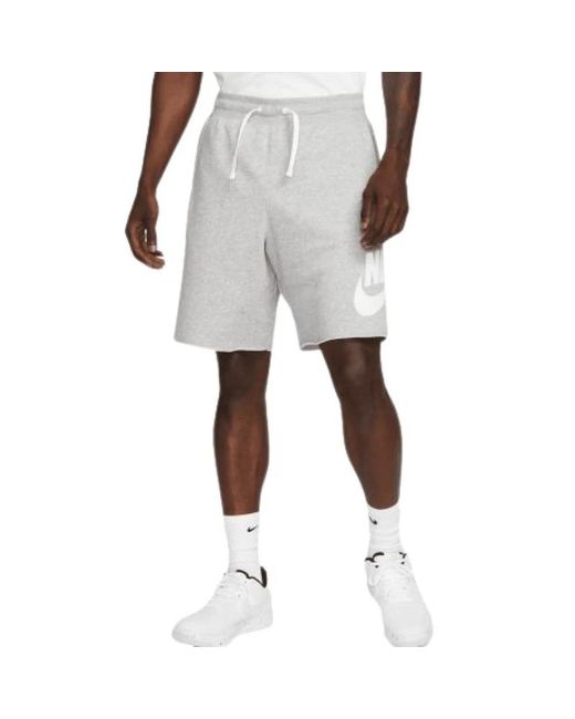 Nike Fleece alumni bermuda shorts in White für Herren