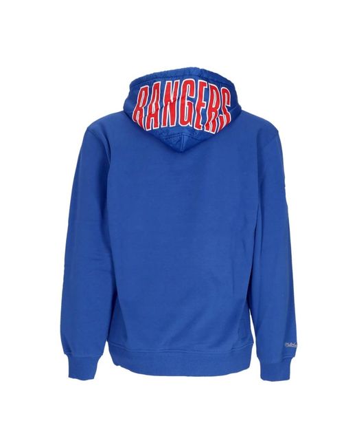Mitchell & Ness Vintage logo fleece hoodie original teamfarben in Blue für Herren