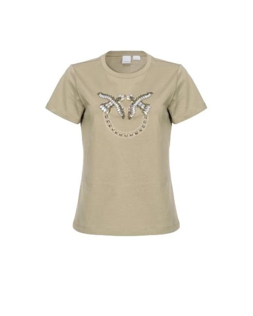 Pinko Natural Love birds rhinestone t-shirt