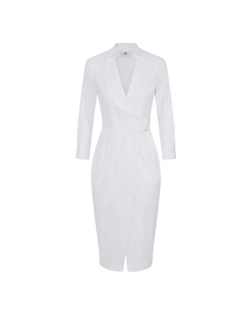 Elisabetta Franchi White Midi Dresses