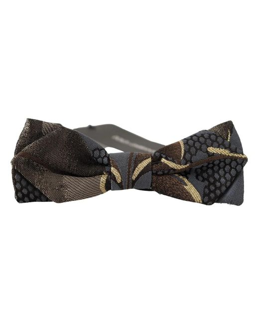 Dolce & Gabbana Seiden fliege mit mehrfarbigem muster für den hals in Black für Herren