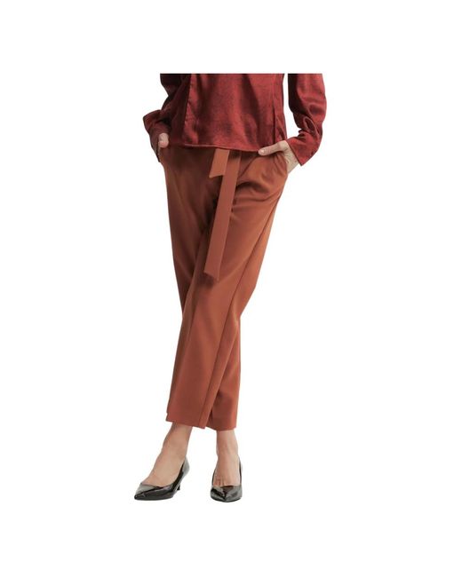 Kocca Broeken ,Bruin ,Broek Met Ceintuur En Relaxte Pasvorm in het Brown