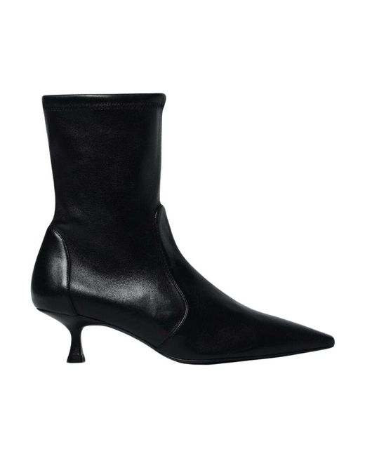Stuart Weitzman Black Wildleder Stiefeletten Mit Spitzer Kappe
