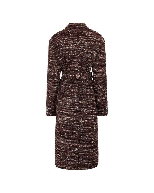 Rabanne Jassen ,Veelkleurig ,Wol Paarse Wol Boucle Paillettenjas in het Brown