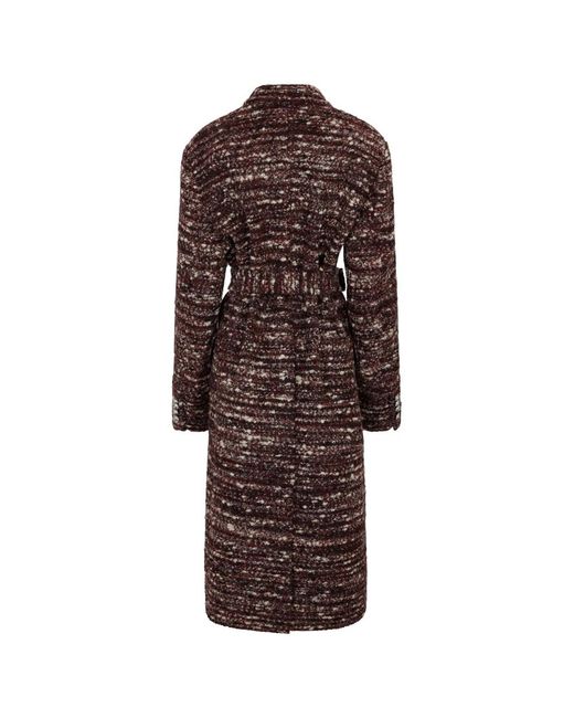 Rabanne Jassen ,Veelkleurig ,Wol Paarse Wol Boucle Paillettenjas in het Brown