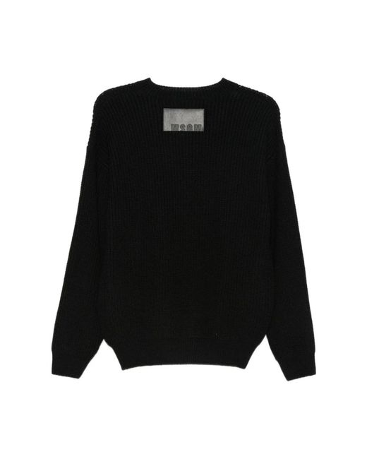 Round-Neck Knitwear MSGM de hombre de color Black