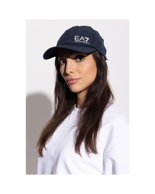 EA7 Accessoires ,Blauw ,Polyester Pet Met Klep in het Blue