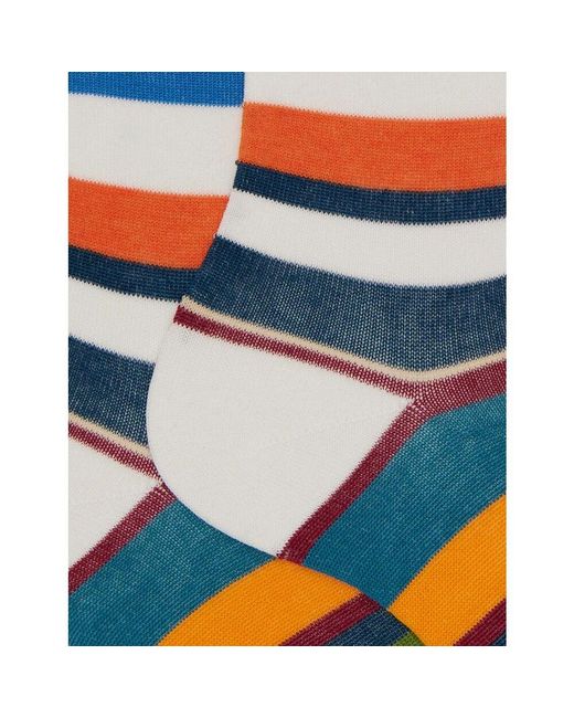 Gallo Kurze Weiße Baumwollsocken Für Herren Mit Mehrfarbigen Streifen in Blue für Herren