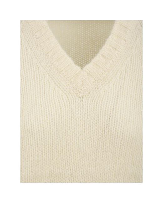 Aspesi White V-Neck Knitwear