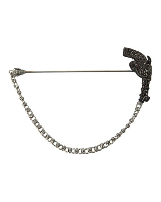 Dolce & Gabbana Revolver gun männer brosche reversnadel in Metallic für Herren