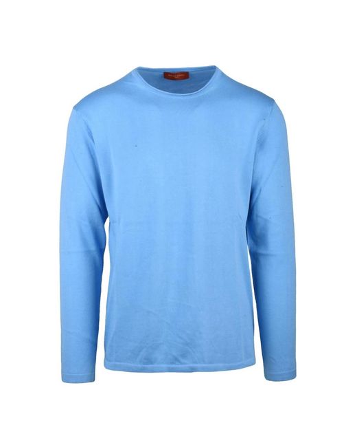 Daniele Fiesoli Blue Round-Neck Knitwear for men