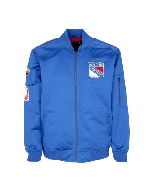 Mitchell & Ness Jassen ,Blauw ,Satijn Nhl Lichtgewicht Satijnen Bomberjack Blauw in het Blue voor heren