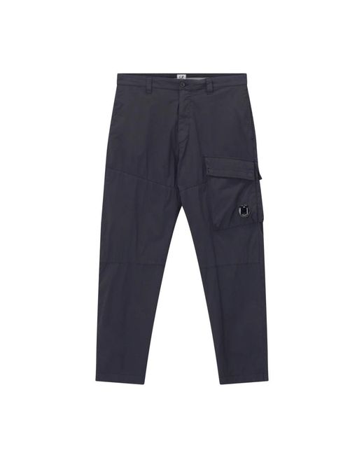 C P Company Blue Slim-Fit Trousers for men