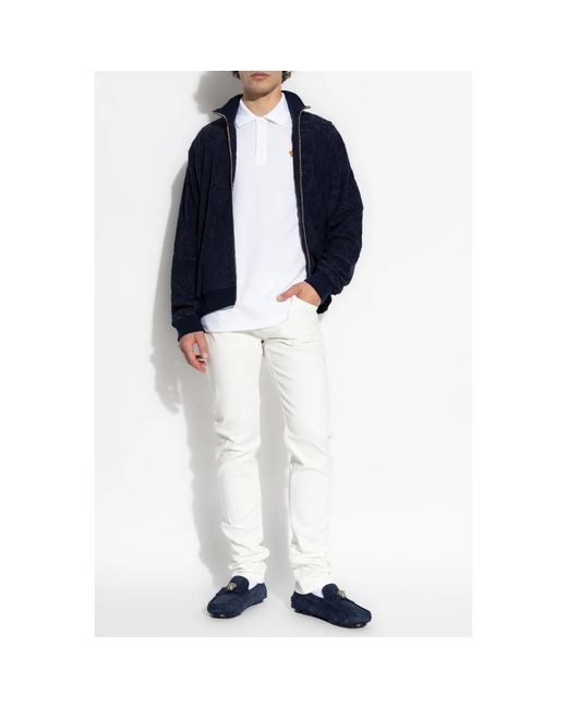 Slim-Fit Jeans di Versace in White da Uomo