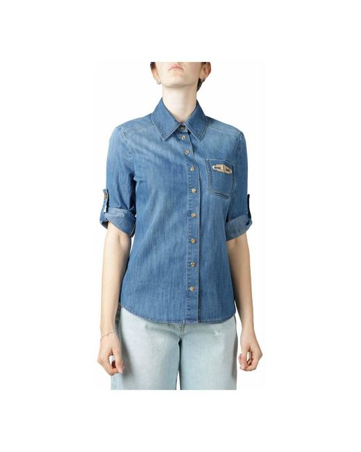 Camicia di jeansElisabetta Franchi in Denim di colore Blu | Lyst