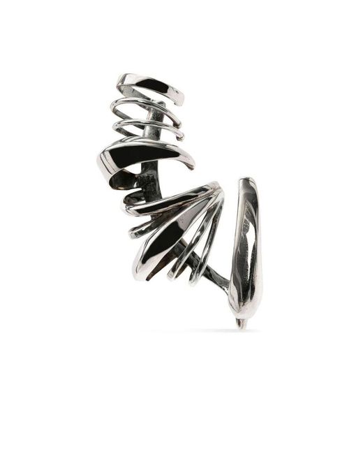Alexander McQueen White Schädel Stud Silberschmuck Design
