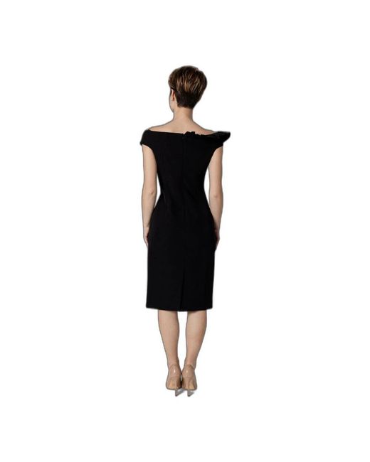 Sandro Ferrone Black Schwarzes boot-ausschnitt reißverschluss kleid
