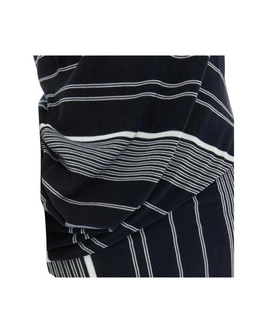 Stella McCartney Gestreepte Mouwloze Maxi Jurk Met Gerimpeld Detail in het Black