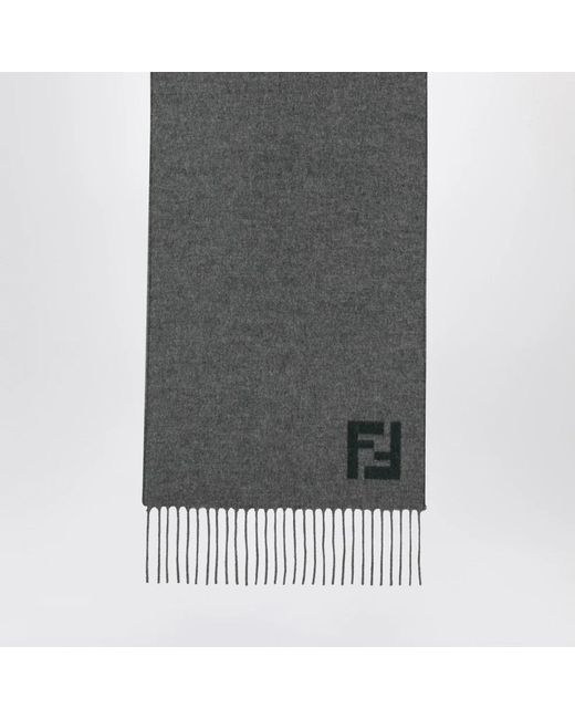 Fendi Gray Winter Scarves for men