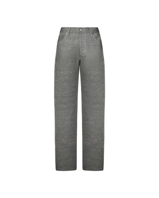 Pantalones anchos grises de algodón Maison Margiela de color Gray