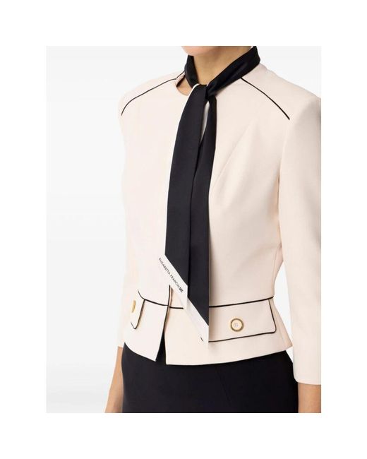 Elisabetta Franchi Natural Elegante oberbekleidung jacke