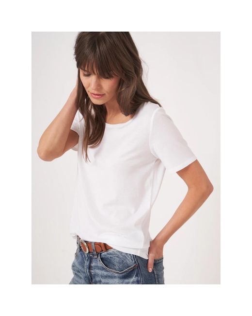 Repeat Cashmere White Basic T-Shirt