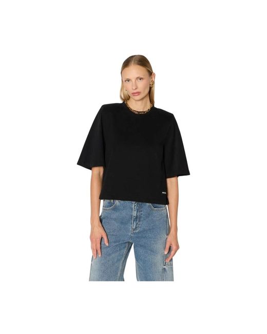 Berenice Tops ,Zwart ,Teepad Oversized T-Shirt in het Black