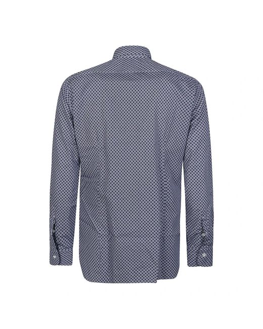 Barba Napoli Blue Casual Shirts for men