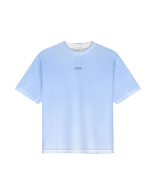 Olaf Hussein Blue Sprayed Boxy Tee T-Shirt