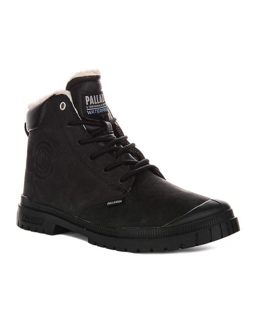Palladium Black Lace-Up Boots for men