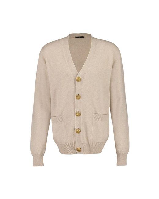 Balmain White Cashmere Knitwear for men