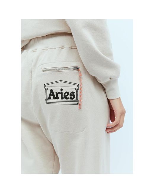 Aries Broeken ,Katoen Premium Temple Track Pants in het Gray