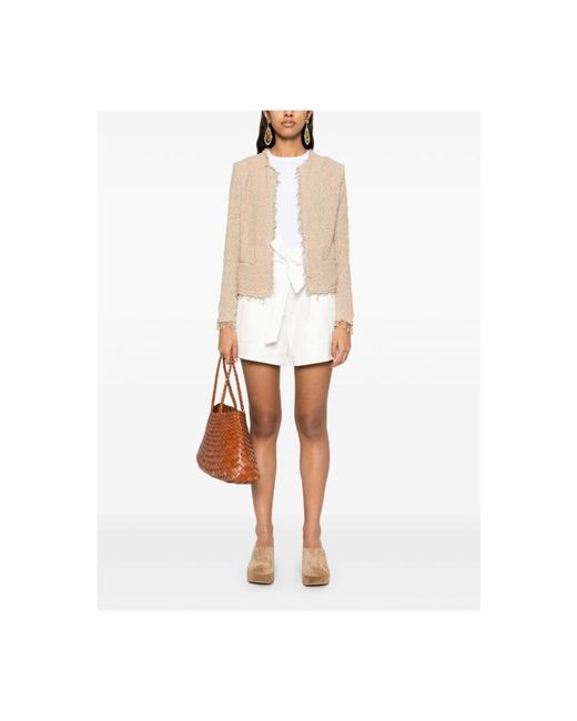 IRO Natural Offene front frayed edge jacke