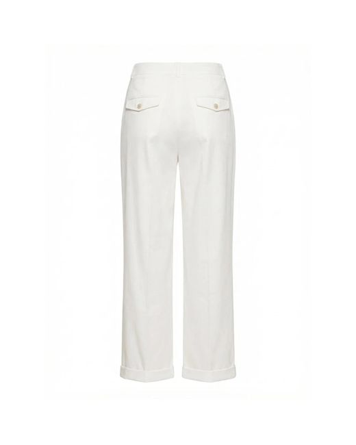Peserico White Straight Trousers