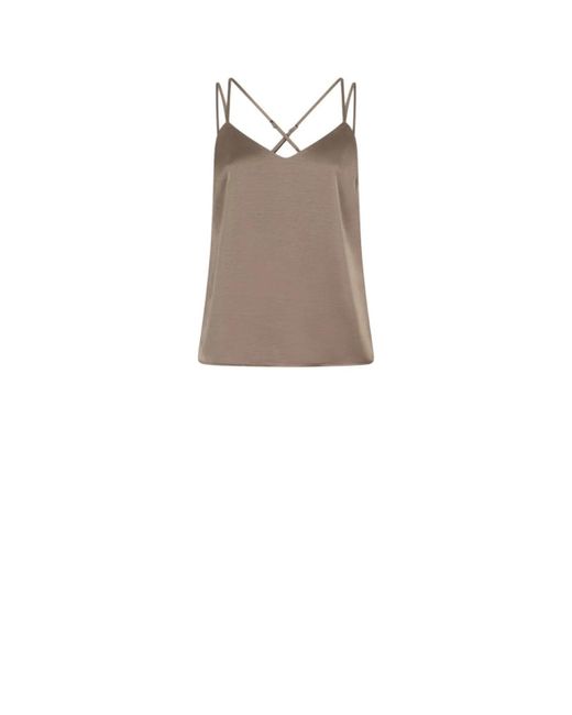Dante 6 Satin-Look Cross-Back Top in het Natural